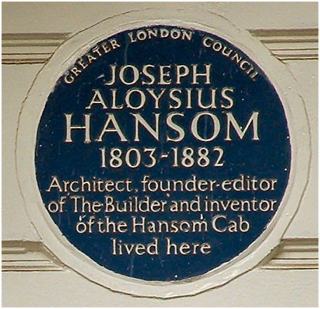 Hansom  blue plaque